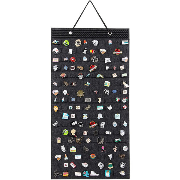 Latitude Run® Hanging Brooch Pin Organizer, Display Pins Storage Case, Brooch Collection Storage
